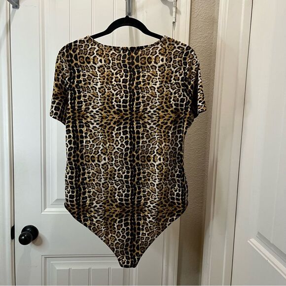 MangoPop Brown Cheetah Leopard Fitted Bodysuit Animal Print XXL - Picture 6 of 9
